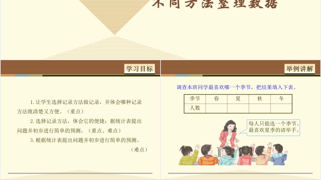 人教版数学不同方法整理数据PPT课件 人教版数学不同方法整理数据PPT课件