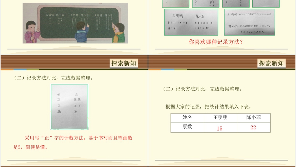 人教版数学不同方法整理数据PPT课件 人教版数学不同方法整理数据PPT课件
