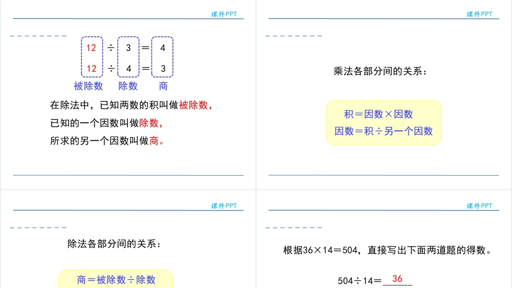人教版四则运算乘除法PPT课件 人教版四则运算乘除法PPT课件