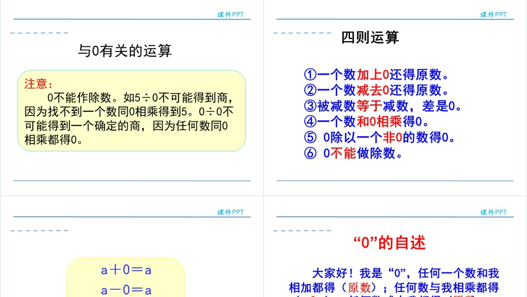 四则运算有关0的运算PPT课件 四则运算有关0的运算PPT课件