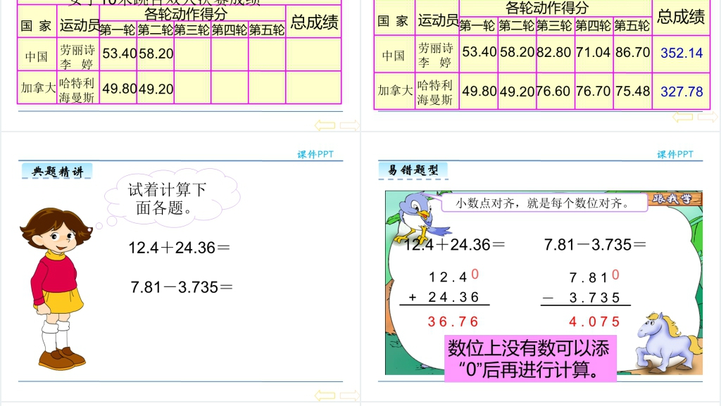 人教版小数的加减法PPT课件 人教版小数的加减法PPT课件