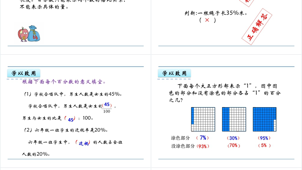 人教版六年级数学上册第6单元百分数(一)1百分数的意义和读写PPT模板 人教版六年级数学上册第6单元百分数(一)1百分数的意义和读写PPT模板