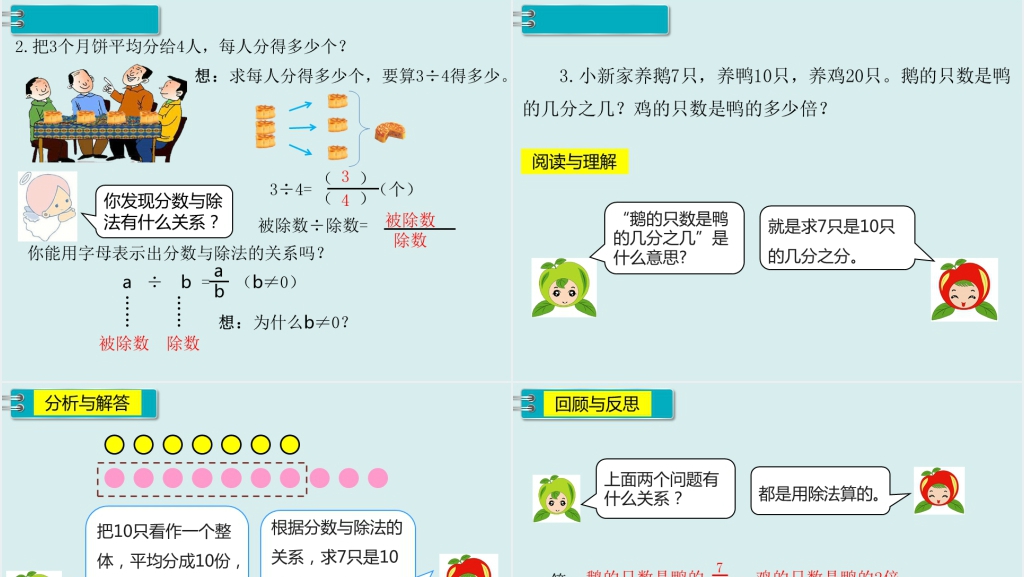 人教版分数的意义和性质-分数与除法课件 人教版分数的意义和性质-分数与除法课件