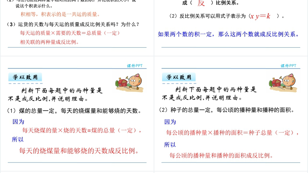 人教版六年级数学下册反比例(第5课时)PPT课件