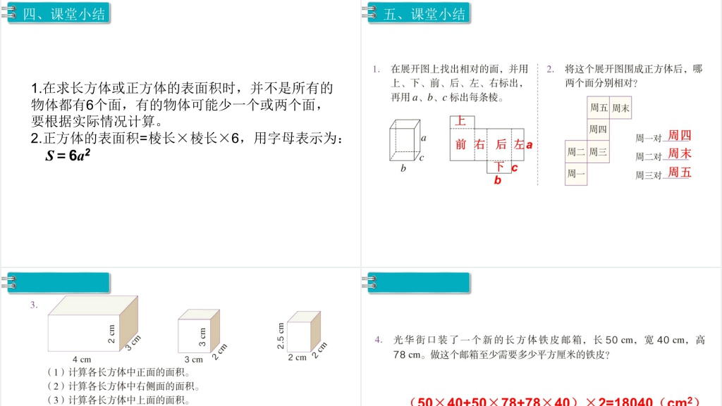 五年级数学下册长方体和正方体的表面积(第4课时)PPT课件 五年级数学下册长方体和正方体的表面积(第4课时)PPT课件