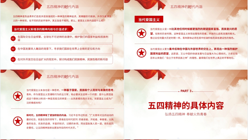 纪念五四运动青年节主题会PPT模板 纪念五四运动青年节主题会PPT模板