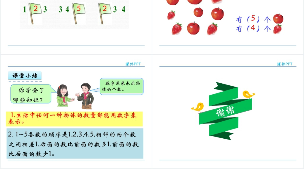 人教实验版一年级数学上册第3单元1~5的认识和加减法1 1~5的认识PPT课件 人教实验版一年级数学上册第3单元1~5的认识和加减法1 1~5的认识PPT课件