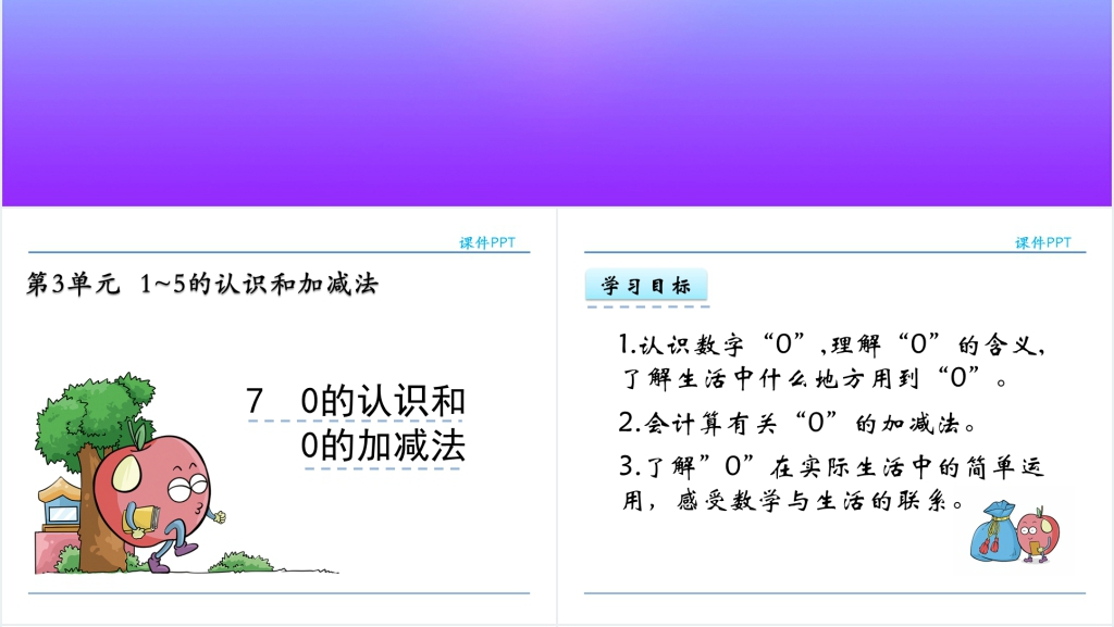 人教实验版一年级数学上册第3单元1~5的认识和加减法0的认识和7.0的加减法PPT课件 人教实验版一年级数学上册第3单元1~5的认识和加减法0的认识和7.0的加减法PPT课件