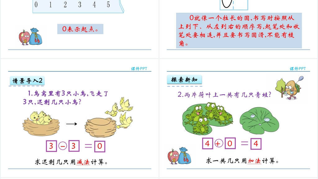 人教实验版一年级数学上册第3单元1~5的认识和加减法0的认识和7.0的加减法PPT课件 人教实验版一年级数学上册第3单元1~5的认识和加减法0的认识和7.0的加减法PPT课件