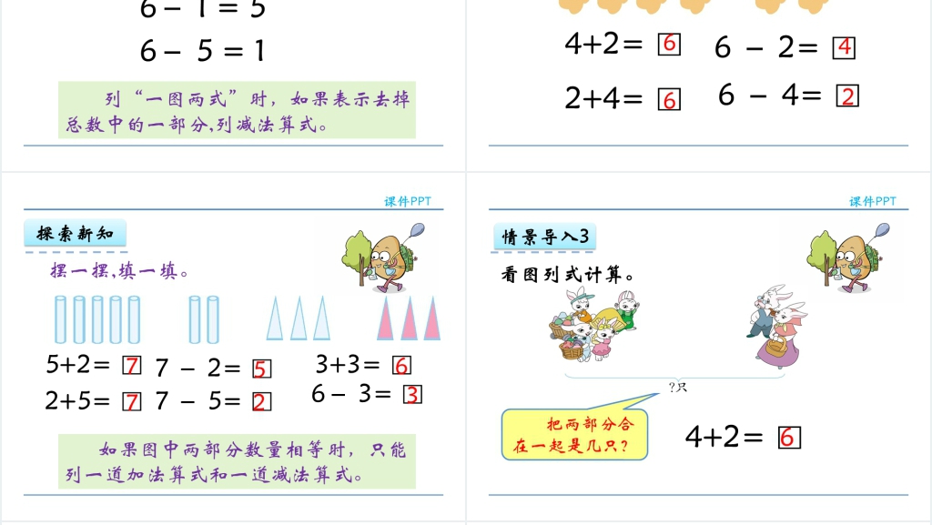 一年级数学6和7的加减法教学设计PPT课件 一年级数学6和7的加减法教学设计PPT课件