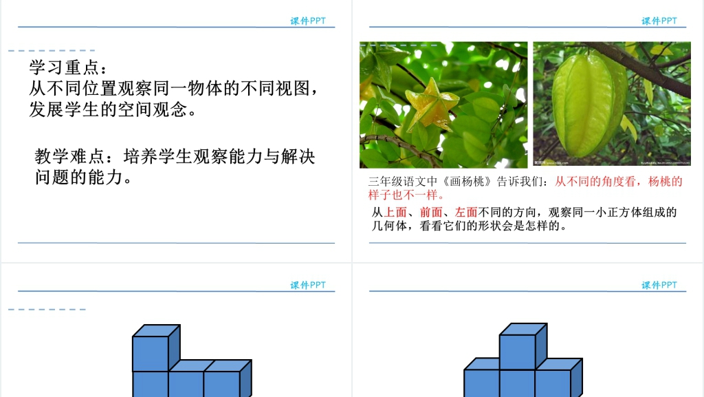 人教版小学四年级数学下册观察物体PPT课件 人教版小学四年级数学下册观察物体PPT课件