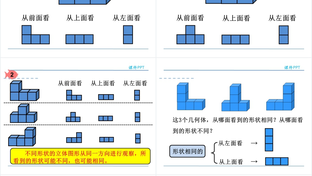 人教版小学四年级数学下册观察物体PPT课件 人教版小学四年级数学下册观察物体PPT课件