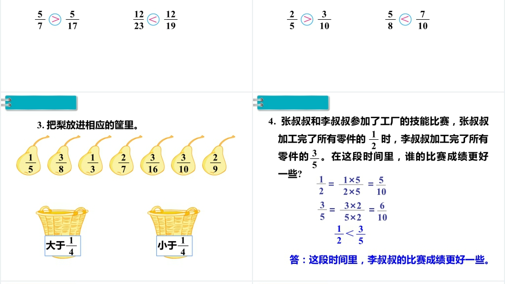 五年级数学下册分数的意义和性质通分PPT课件 五年级数学下册分数的意义和性质通分PPT课件