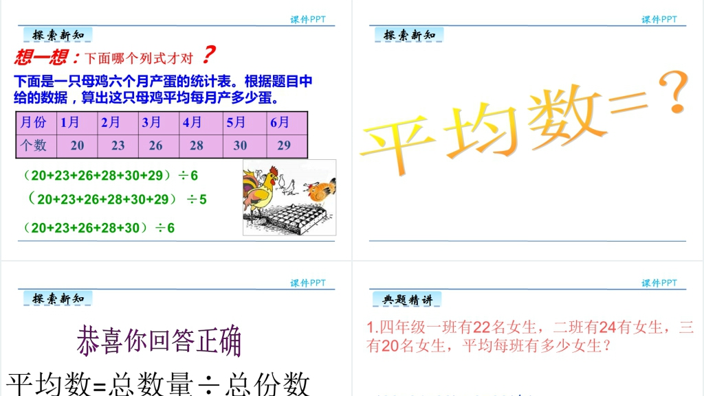 人教版四年级下册平均数PPT课件 人教版四年级下册平均数PPT课件
