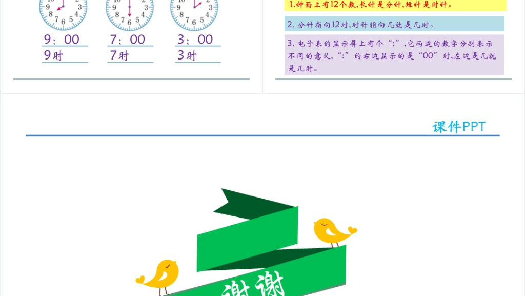 一年级数学钟表认识PPT课件 一年级数学钟表认识PPT课件