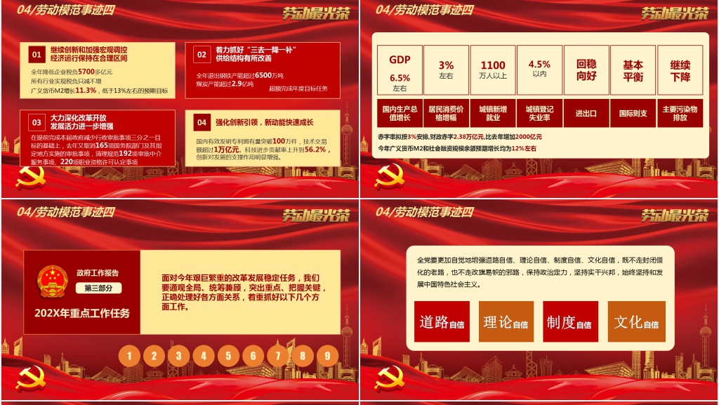 全国劳动模范表彰大会主题PPT模板 全国劳动模范表彰大会主题PPT模板