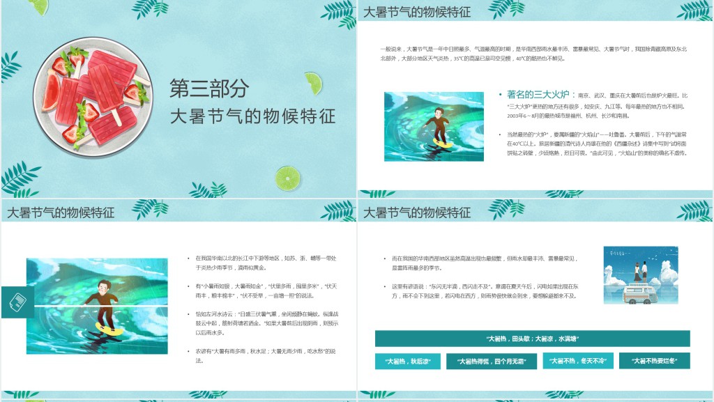 大暑节气的历史由来PPT模板 大暑节气的历史由来PPT模板