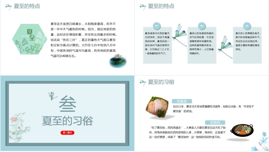 夏至节气宣传和介绍PPT模板