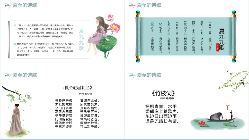 夏至节气宣传和介绍PPT模板