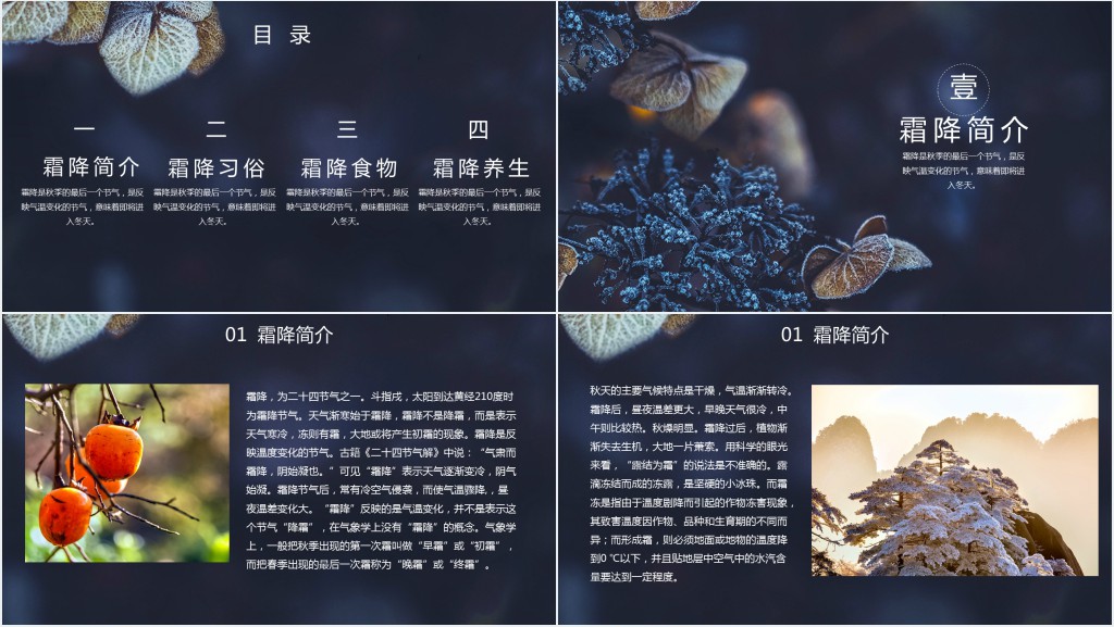 中国节气霜降PPT模板 中国节气霜降PPT模板