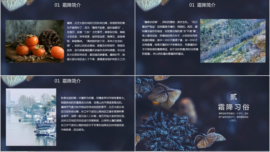 中国节气霜降PPT模板 中国节气霜降PPT模板