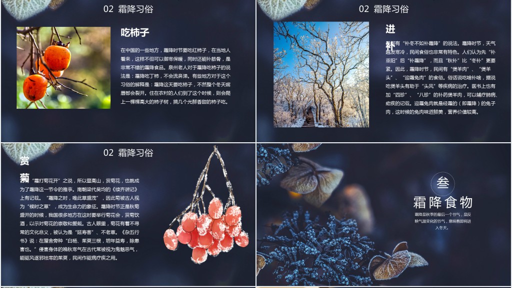 中国节气霜降PPT模板 中国节气霜降PPT模板