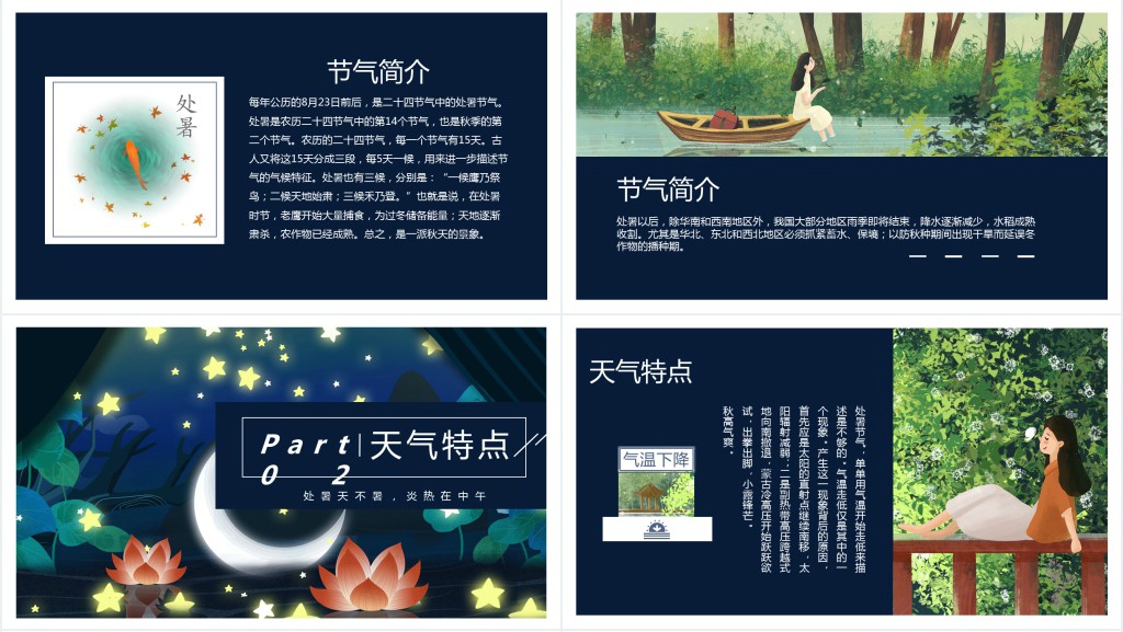 认识二十四节气的处暑PPT模板 认识二十四节气的处暑PPT模板