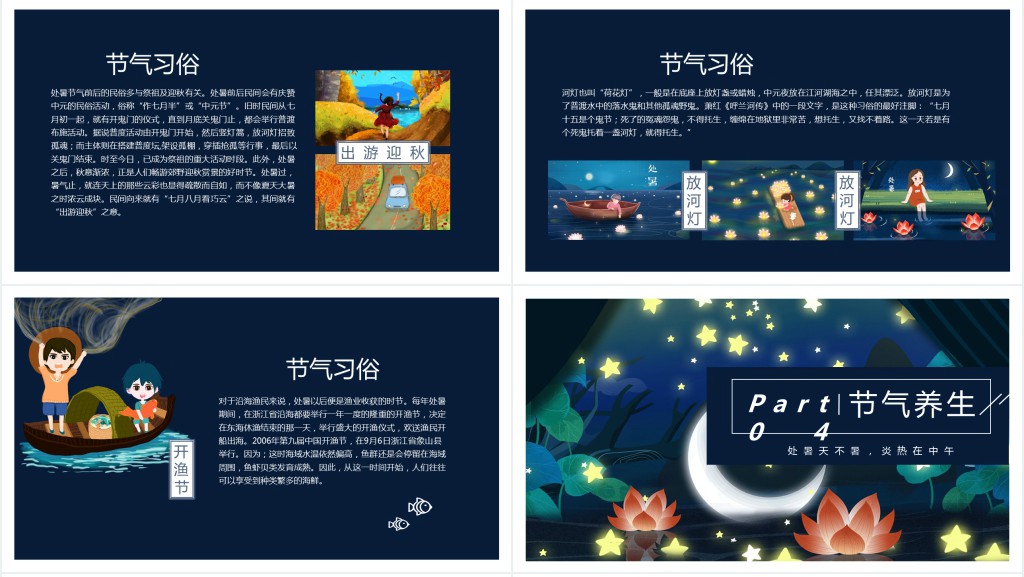 认识二十四节气的处暑PPT模板 认识二十四节气的处暑PPT模板