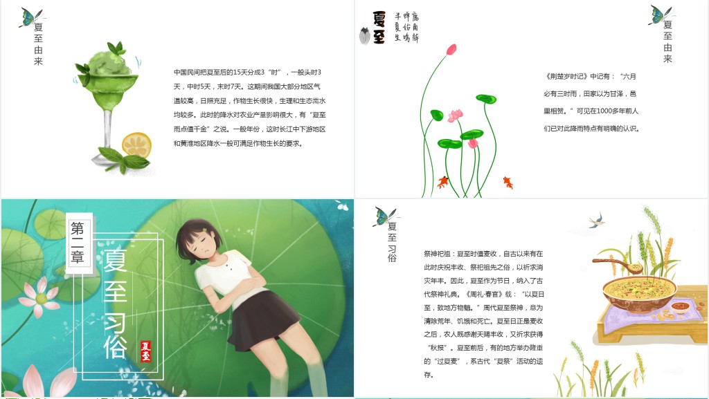 夏至节气风俗介绍PPT模板 夏至节气风俗介绍PPT模板