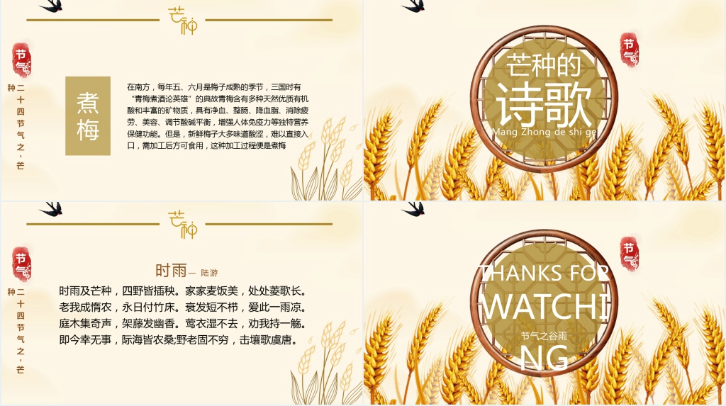 芒种习俗讲解PPT模板 芒种习俗讲解PPT模板