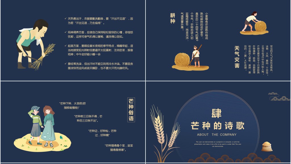 芒种节气由来习俗PPT模板 芒种节气由来习俗PPT模板