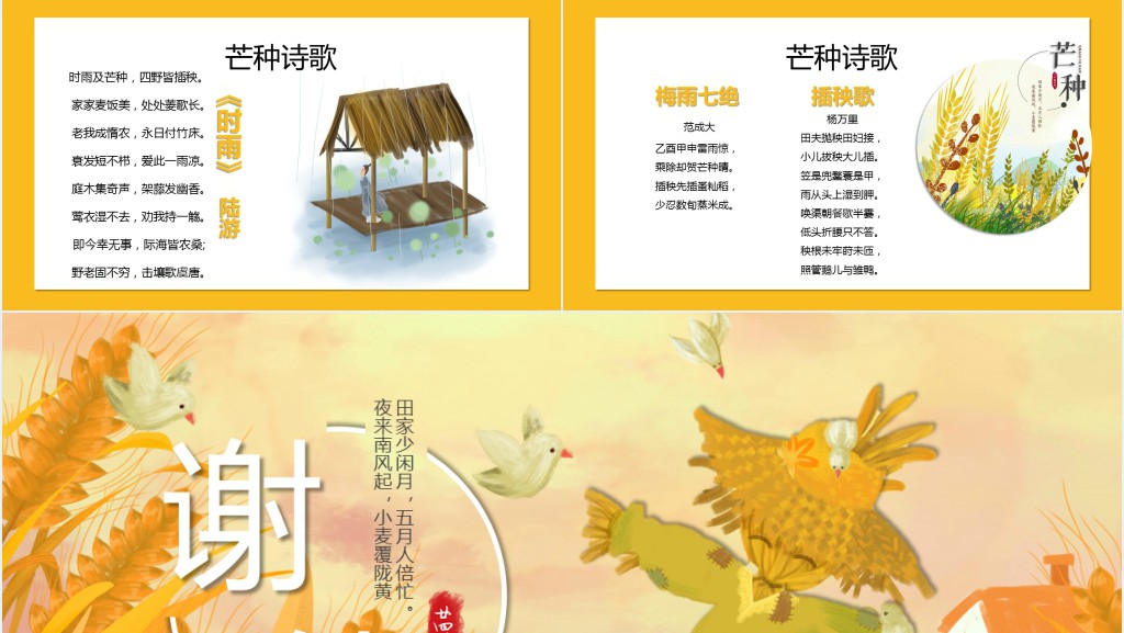 芒种季节顺应节气小常识PPT模板 芒种季节顺应节气小常识PPT模板
