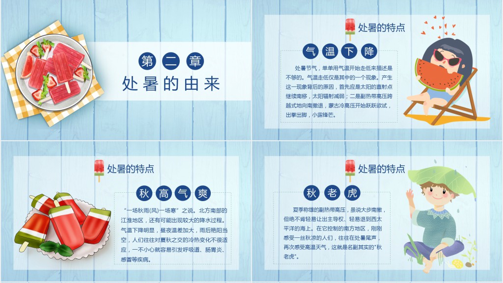 处暑节气的图片和文字介绍PPT模板 处暑节气的图片和文字介绍PPT模板