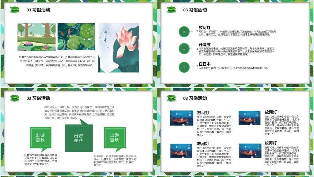 处暑节气详细介绍PPT模板 处暑节气详细介绍PPT模板