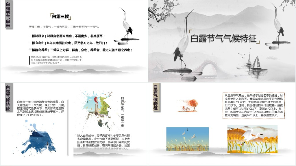 白露节气的特点和风俗PPT模板 白露节气的特点和风俗PPT模板