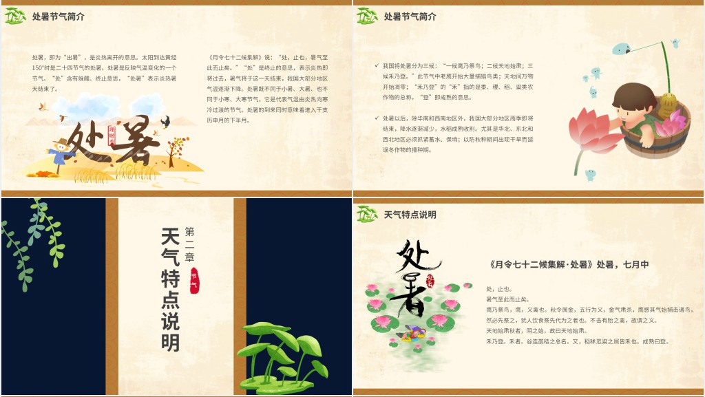 处暑节气的风俗介绍PPT模板 处暑节气的风俗介绍PPT模板