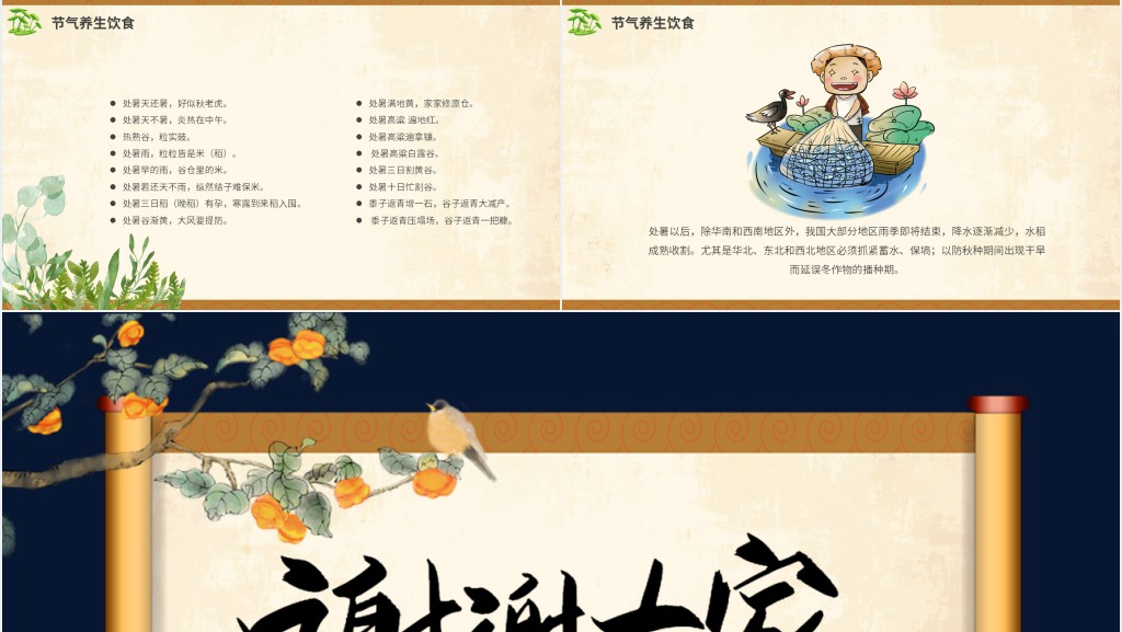 处暑节气的风俗介绍PPT模板 处暑节气的风俗介绍PPT模板