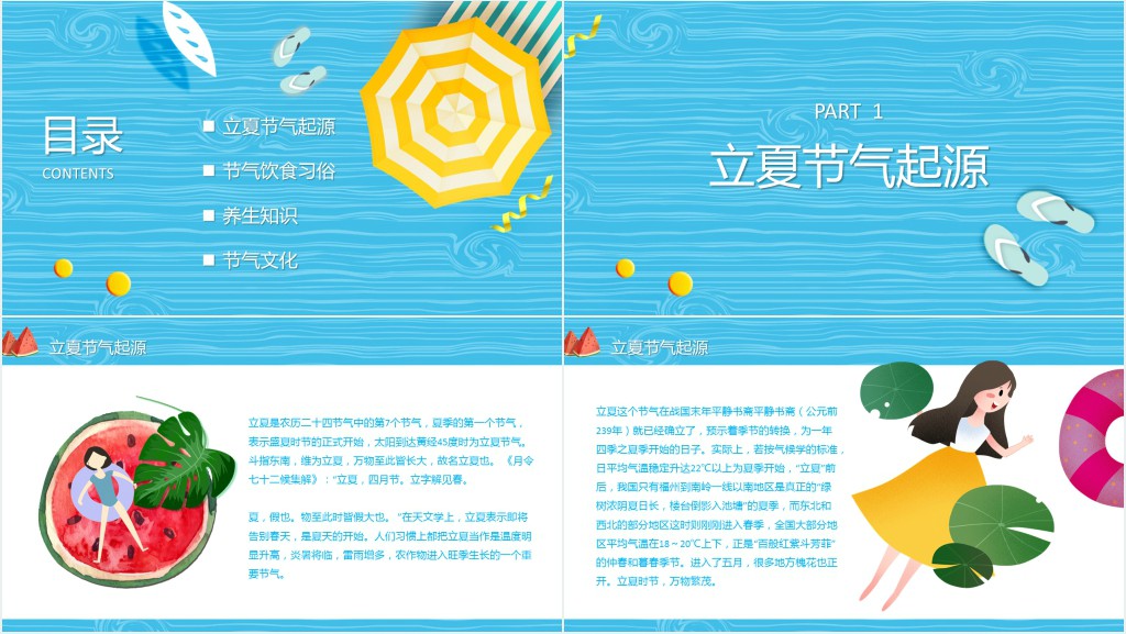 立夏节气的由来PPT模板 立夏节气的由来PPT模板