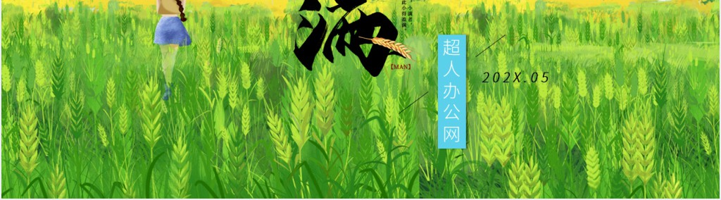 小清新小满节气通用PPT模板 小清新小满节气通用PPT模板