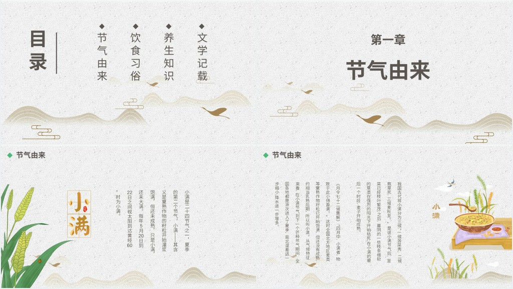 小满节气简单介绍PPT模板 小满节气简单介绍PPT模板