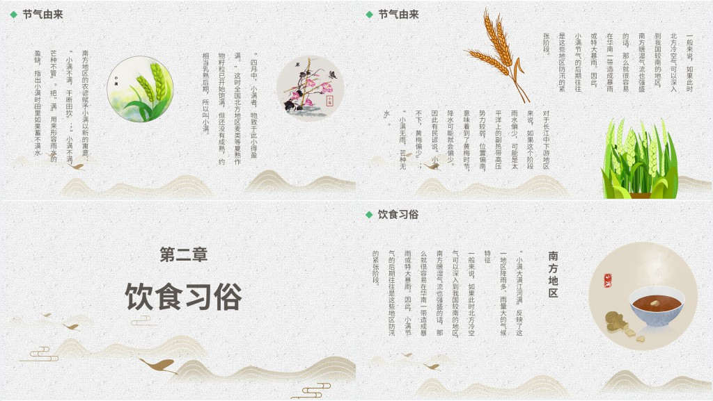 小满节气简单介绍PPT模板 小满节气简单介绍PPT模板