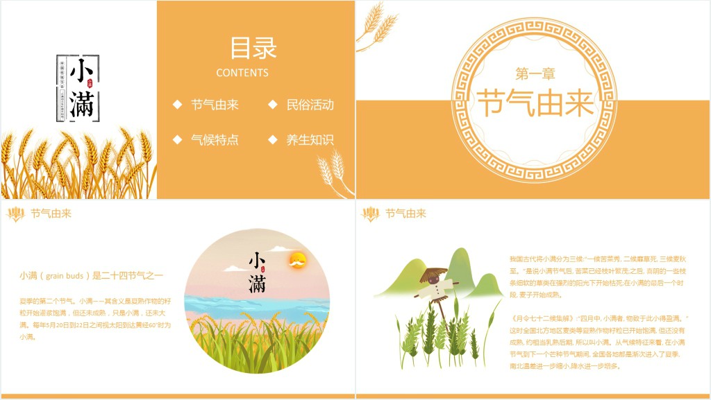 小满节气知识介绍PPT模板 小满节气知识介绍PPT模板