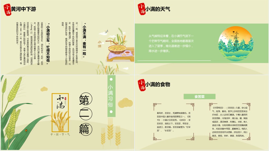 小满了解的节气简单介绍PPT模板 小满了解的节气简单介绍PPT模板
