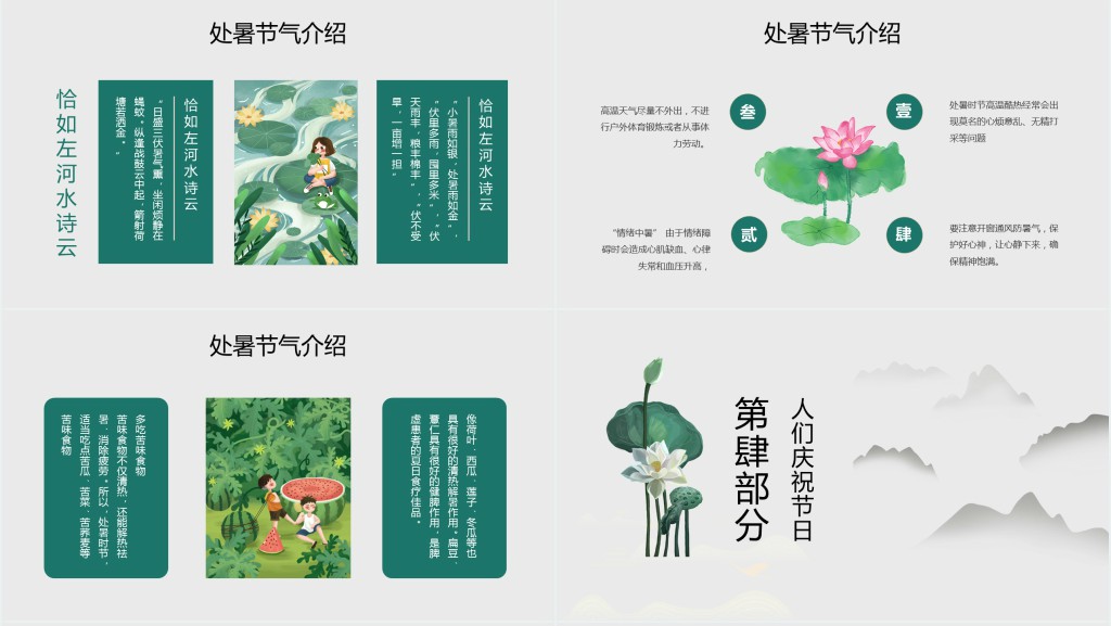 处暑节气的具体介绍PPT模板 处暑节气的具体介绍PPT模板