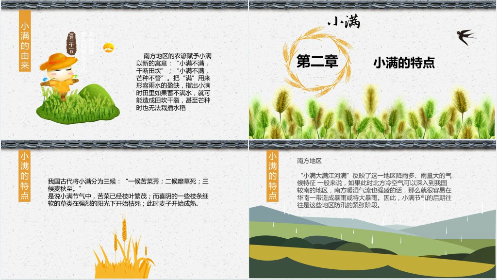 传统节气小满介绍PPT模板 传统节气小满介绍PPT模板