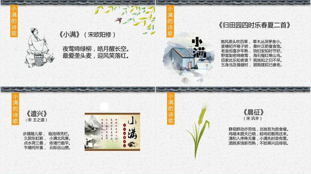 传统节气小满介绍PPT模板 传统节气小满介绍PPT模板
