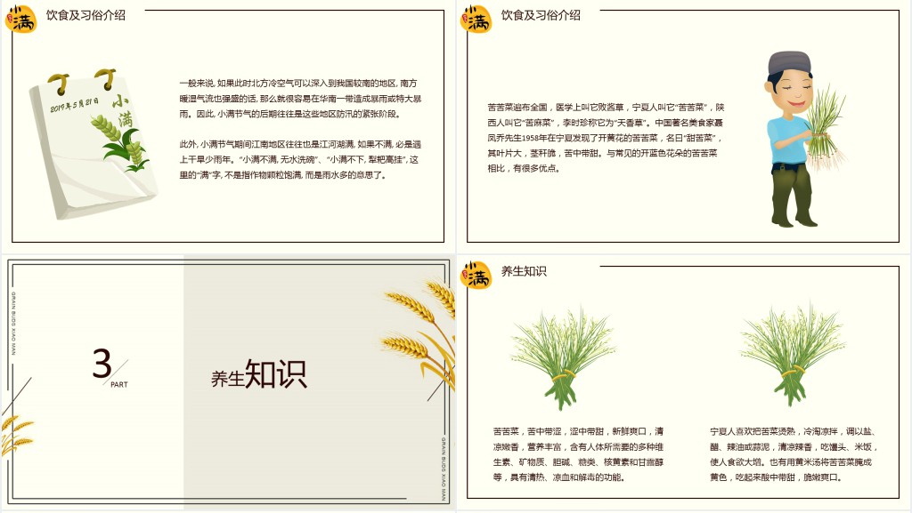 二十四节气养生之小满PPT模板 二十四节气养生之小满PPT模板