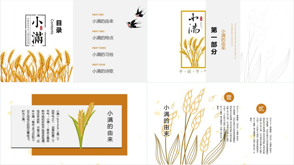 小满节气习俗介绍PPT模板