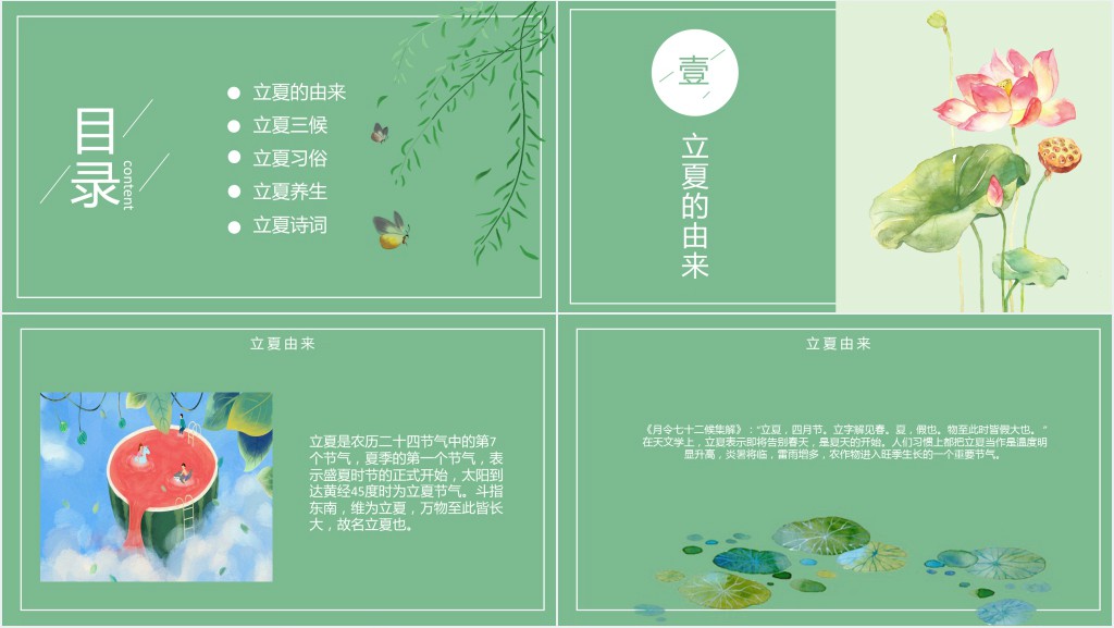 立夏节气特点PPT模板