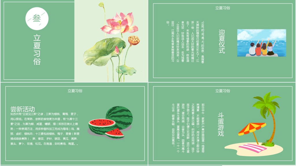立夏节气特点PPT模板